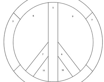 Peace Sign Stained Glass Pattern Digital Download