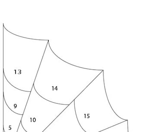 Puede incluir: Un dibujo en blanco y negro de una telaraña con 16 secciones numeradas del 1 al 16. El título "Prickly Panes" y "Stained Glass Artwork" están en la parte superior de la página. El título "Spider Web" y "Digital Download" están debajo del primer título.