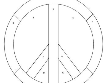 Peace Sign Stained Glass Pattern Digital Download