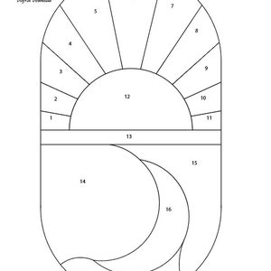 Sun and Moon Stained Glass Pattern Digital Download