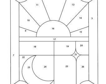 Motif soleil et lune encadré en téléchargement numérique