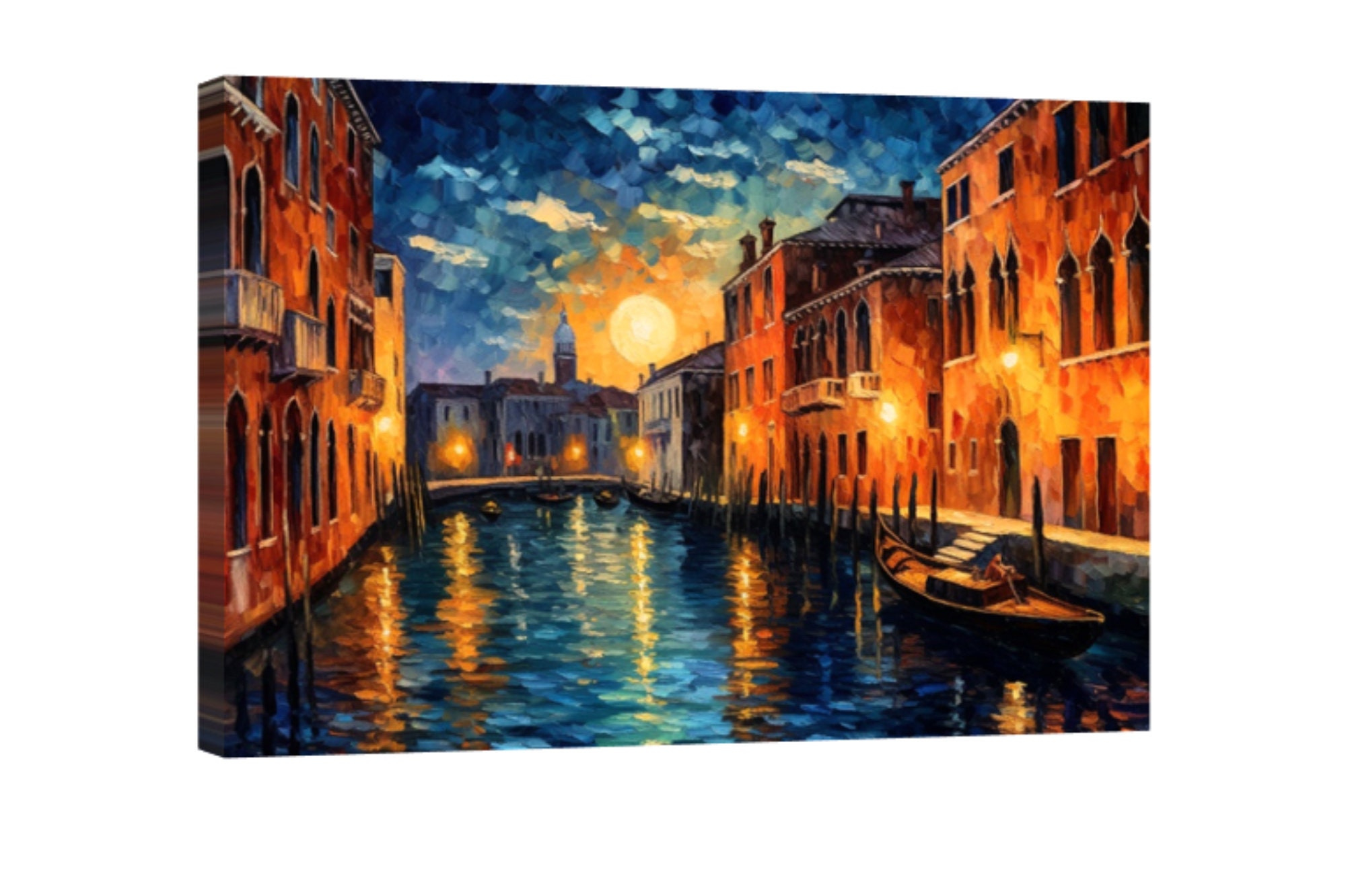 Venice Wall Art Original Canvas Print Gift Venice Canal in - Etsy