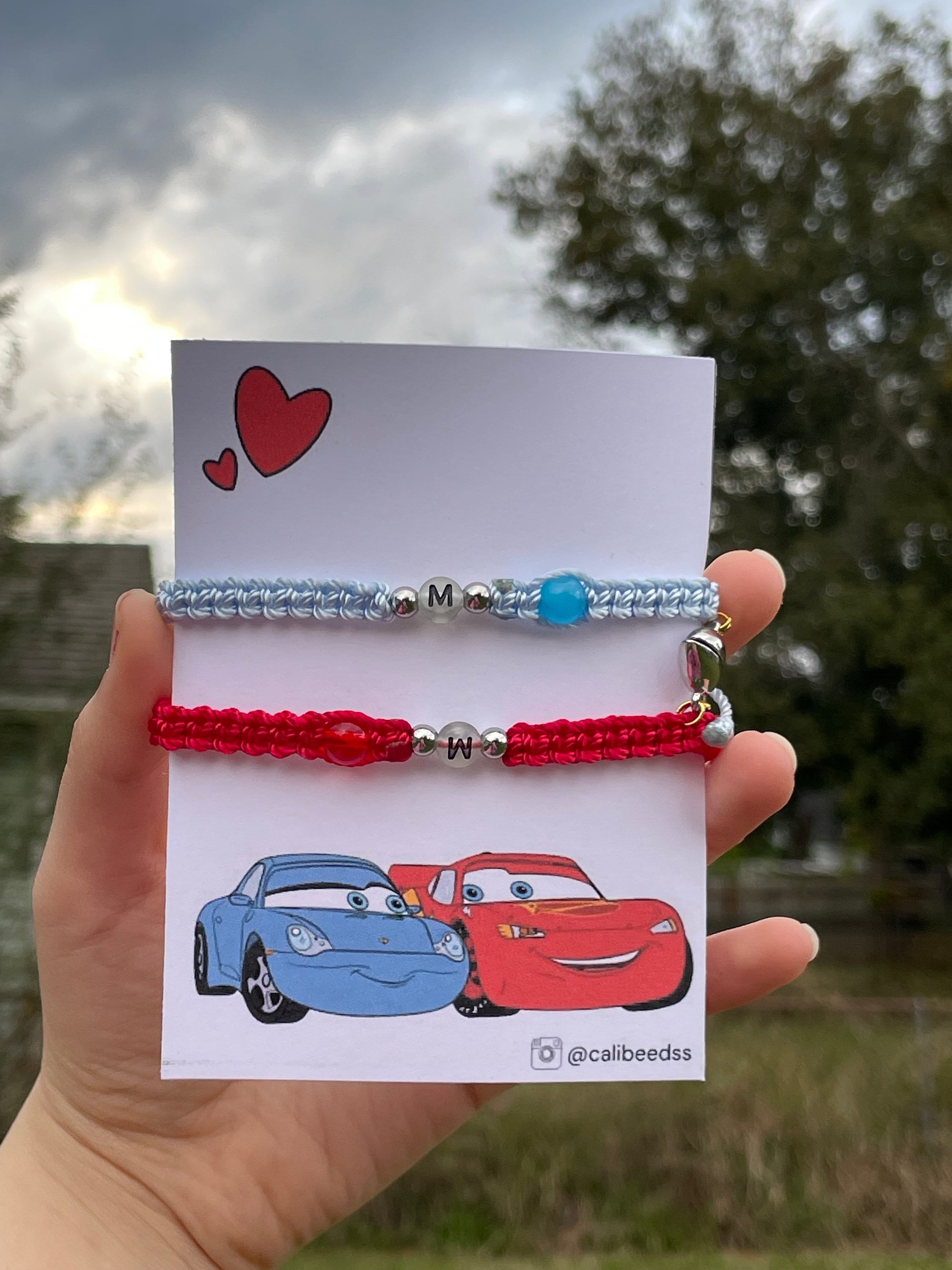 ブレスレット MCQUEEN BRACELETS Lightning Mcqueen and Sally Matching Bracelets, Couples