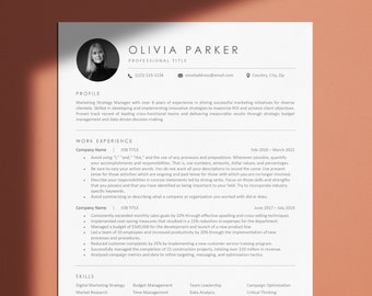 Minimalist Resume Template for Microsoft Word and Google Docs, Cover Letter and References Templates, CV Template Word Instant Download