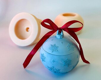 Christmas Ball Snowflake Silicone mold jar, Christmas toy mold, Christmas Silicone mold pot, Mold for concrete, Jar Mold, Mold for Christmas