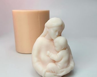 Mothers Hug Silicone Mold, Mother and Baby Candle Mold, DIY Soap Mold for Mothers Day, Wax Casting Mold, Family Love Sculpture Mold