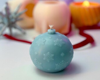 Christmas Ball Snowflake Silicone mold candle, Christmas toy mold, Christmas Silicone mold wax, Mold for wax, Soap Mold, Mold for Christmas