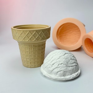 Eis Topf Silikonform. Waffel-Blumentopf-Form. 3D Eiscreme Ball Topfform. Süße Form für den Sommer. Dessert Topf Gießform. Mold Eisbecher
