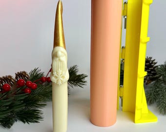 Gnome Silicone mold pillar candle, Christmas candle mold Gnome, Silicone mold New Year, Mold Tall candle, Taper Mold, Nordic Gnome Mould