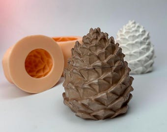 Pinecone Silicone Mold Planter with Lid – Autumn Candle Jar Mold for Wax, Christmas mold Pine Cone, Mold Forest Decor, Fall Vibe Mold