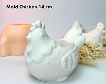 Chicken 14 cm Jar Silicone mold. Easter mold.  Mold Chick. Hen pot Mold. Silicone mold chicken Easter, Easter candle mold, Chicken pot mold