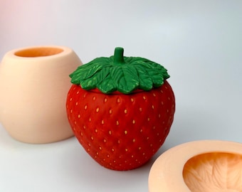 Strawberry Silicone mold pot, Fruit-shaped planter mold, Silicone mold pot jar concrete, Cute strawberry flower pot mold, DIY planter mold