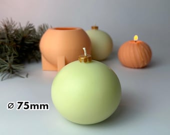 Christmas Ball Classic Silicone mold, Christmas toy mold, Ceramic candle, Wax Mold, Smooth Sphere Candle Silicone Mold, Round Candle Mold