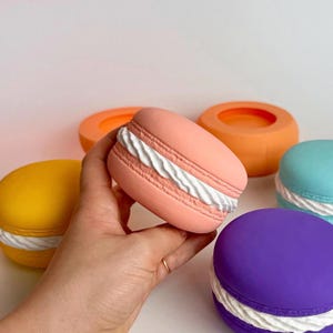 Molde de silicona para maceta de postres de macarons. Molde para pastel de macarons. Molde para tarro de postre. Molde para maceta de moda. Molde de silicona para recipiente de macarons.