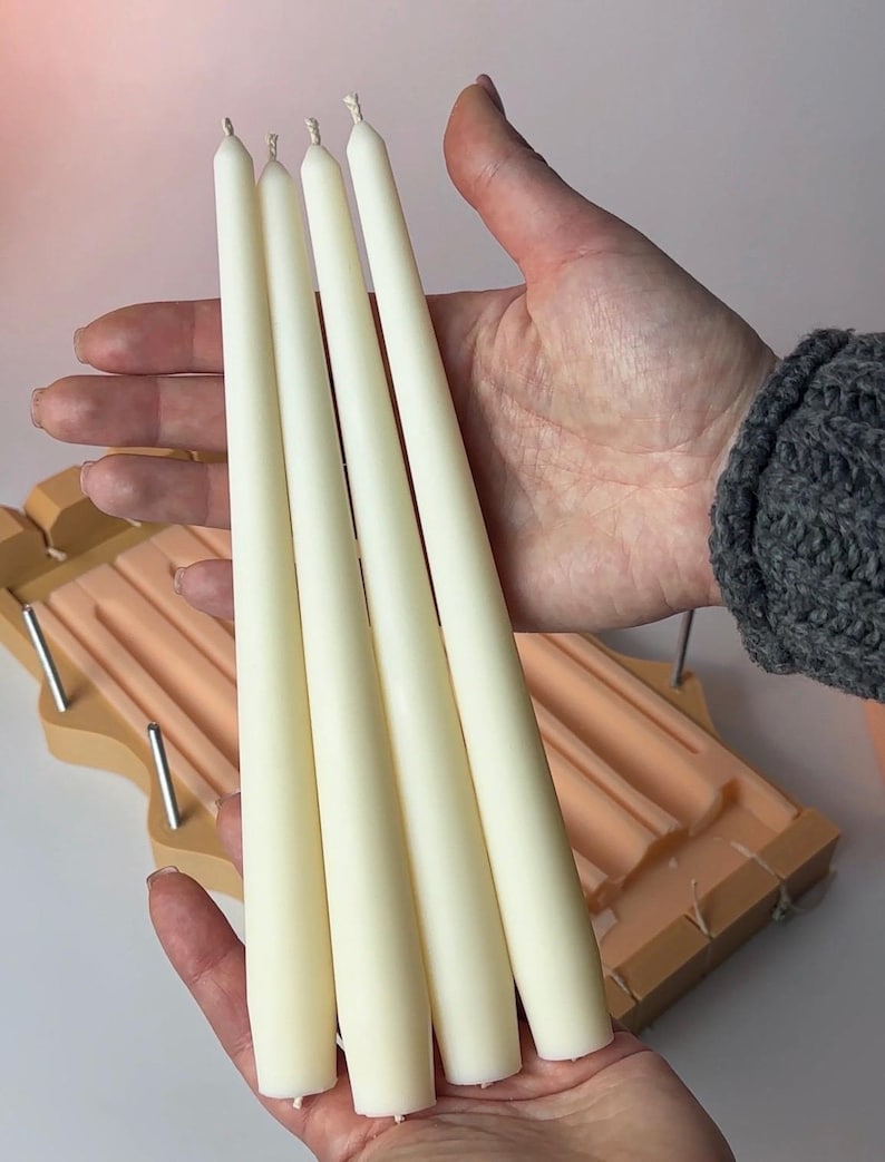 Silikonform för klassiskt pelarljus 4 i 1, Form för koniska ljus, Silikonform höga ljus, Vaxform organisera pelarljus bild 2
