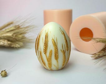 Egg Wheat Silicone mold. Easter mold. Wax Mold Egg. Easter candle Mold. Silicone mold Eggs, Wheat pattern mold, Egg mold, 3D mold for Easter