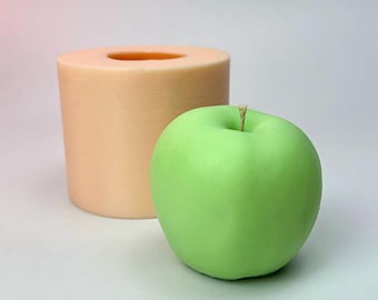Apple Candle Silicone Mold, Apple Soap Mold, 3D Apple Mold, Fruit Candle Mold, Silicone Mold for Wax Soap, DIY Candle Making Mold