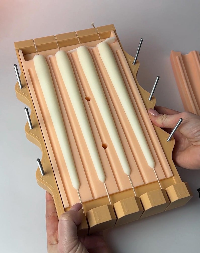 Silikonform för klassiskt pelarljus 4 i 1, Form för koniska ljus, Silikonform höga ljus, Vaxform organisera pelarljus bild 11