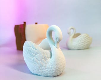 Swan Silicone Mold Jar, Silicone mold for jesmonite, Mold for concrete, Candle Jar Mold, Mold Swan, Mold bird for candles, mold pot Swan
