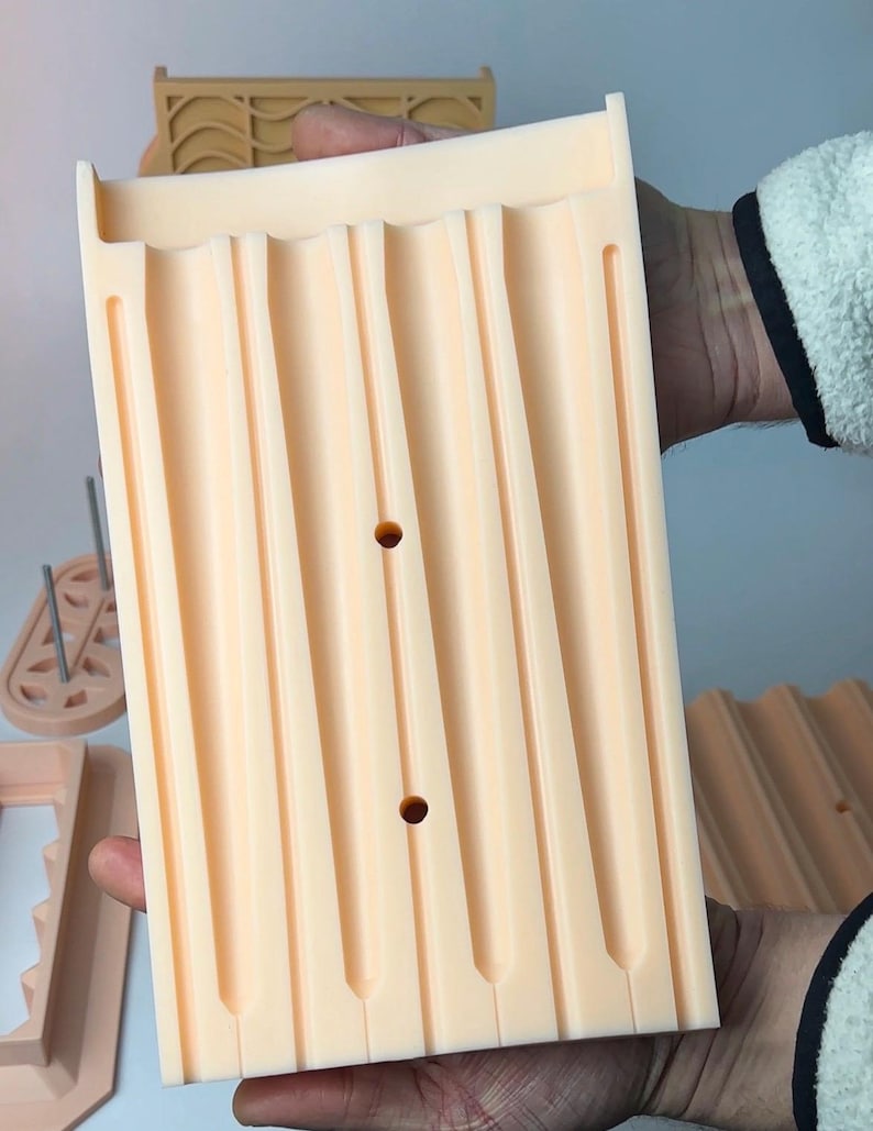 Silikonform för klassiskt pelarljus 4 i 1, Form för koniska ljus, Silikonform höga ljus, Vaxform organisera pelarljus bild 3