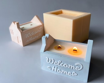 Cute House Silicone mold Pot, Fairytale  Christmas house mold, New Year Silicone mold pot, House pot Mold, Welcome Home House mold,Home mold