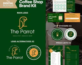 Modern Cafe Logo, Coffee Shop Logo, Coffee Shop Branding, Coffee Shop Marketing, Cafe Business Branding Kit, Coffee Bar Sign, Branding Kit