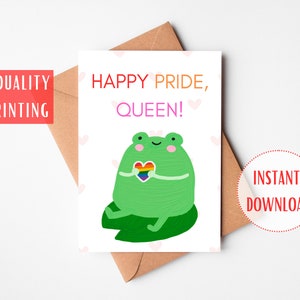 Carte de voeux imprimable Pride, carte de fierté téléchargeable, téléchargement immédiat, Happy Pride