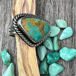 Royston Turquoise Ring, Teal Royston Turquoise Ring, Royal Orange Royston Turquoise Ring, Statement Ring