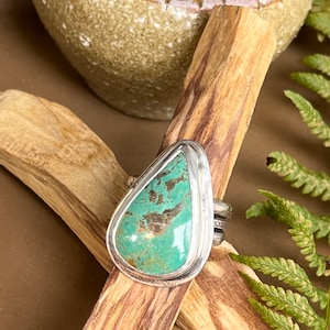 Royston Turquoise Ring, Green Royston Turquoise Ring, Green Turquoise Ring, Statement Ring