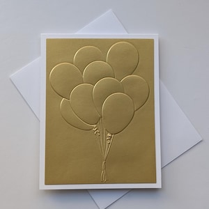 Carte de voeux vierge avec ballon en relief - Choisissez 1, 2 ou 3 - Cartes vierges élégantes faites main avec enveloppes - Cartes toutes occasions