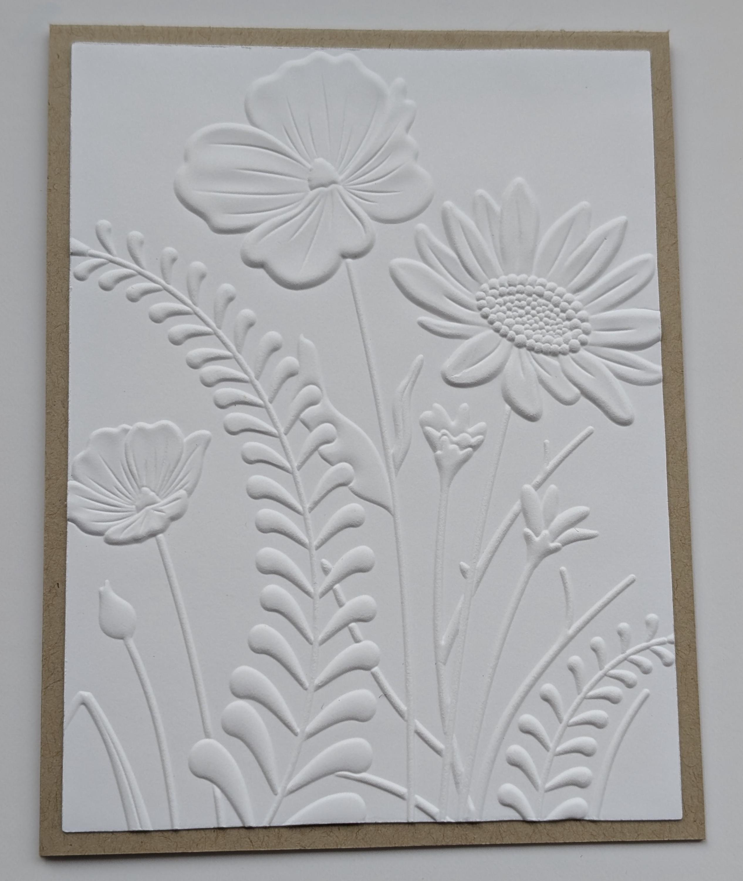 Minimalist Embossed Floral Card Set – Blank Thank You Thinking of You ...