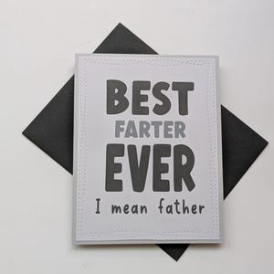 Carte de fête des pères ou d'anniversaire - Carte de papa amusante - Meilleur père de tous les temps (je veux dire père) - Carte de jeu de mots fait main - Intérieur vierge avec enveloppe