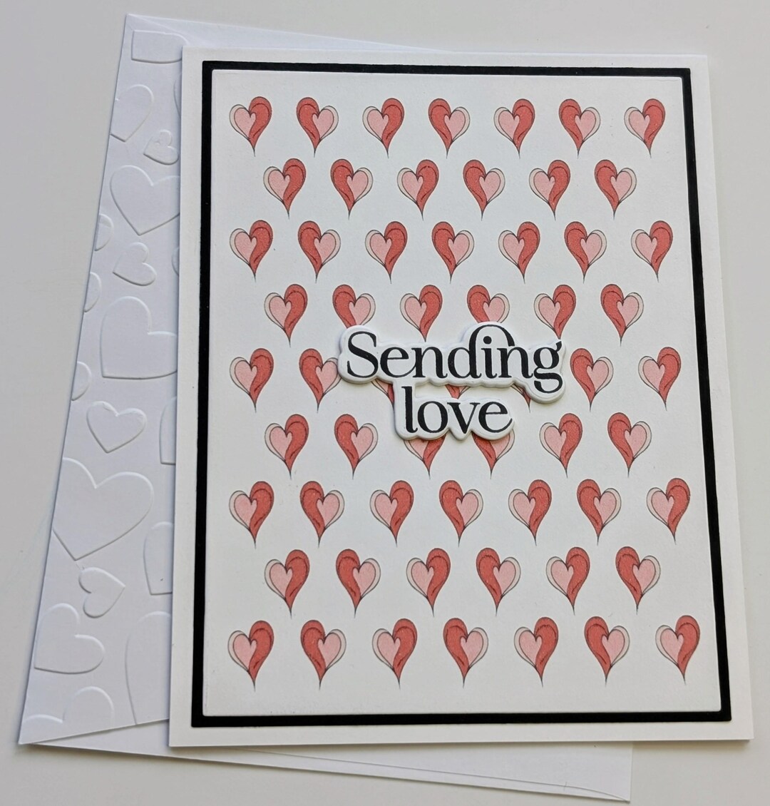 Valentine Card – Sending Love – Heart Pattern Design – Romantic Love ...