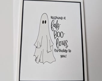 Halloween Birthday Card – Ghost Birthday Card – Funny Birthday Card