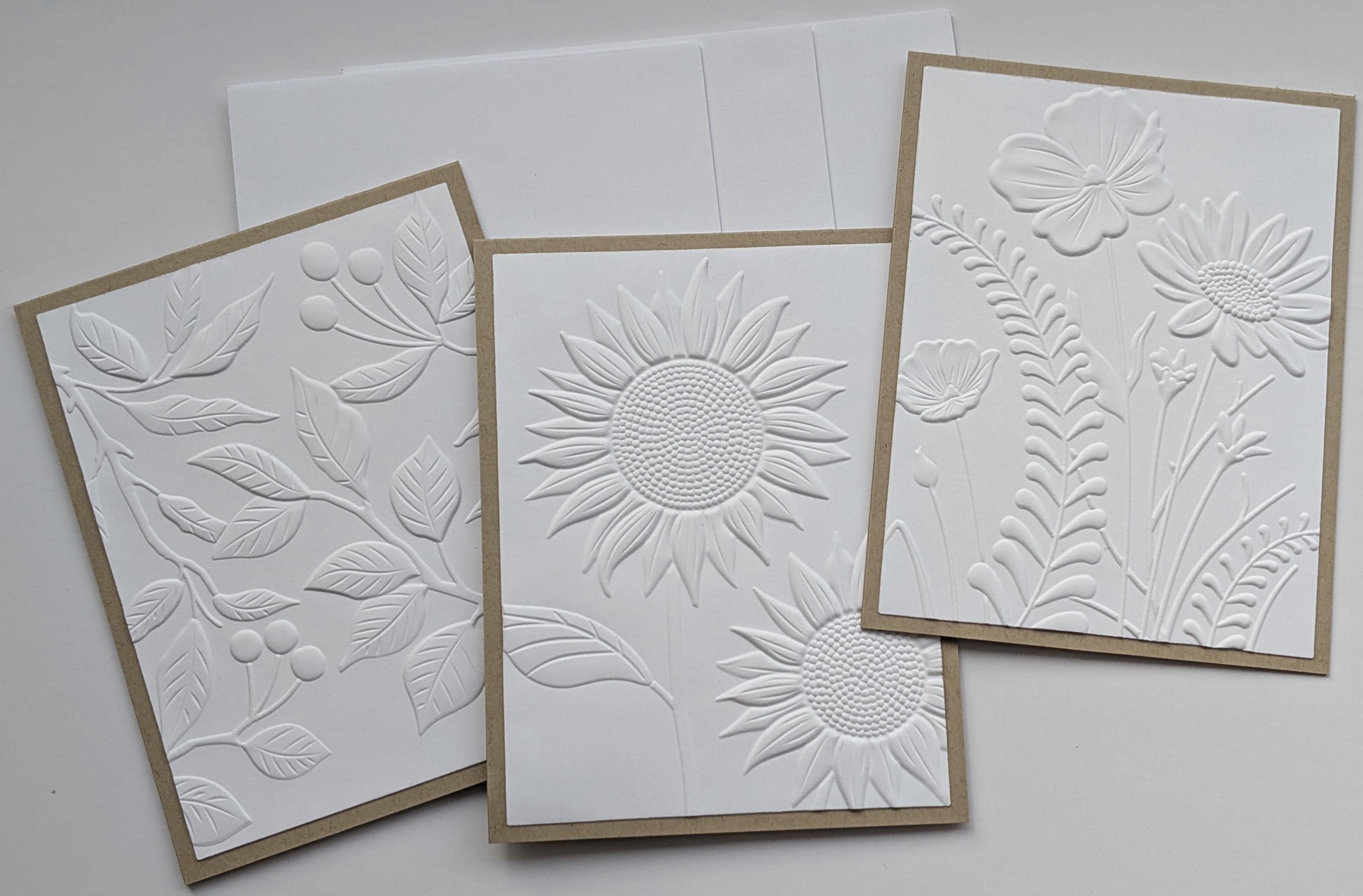 Minimalist Embossed Floral Card Set – Blank Thank You Thinking of You ...