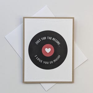 Carte d'amour drôle faite main - Juste pour info, je t'aime tellement - Carte romantique pour lui ou pour elle - Anniversaire, pour partenaire, avec enveloppe