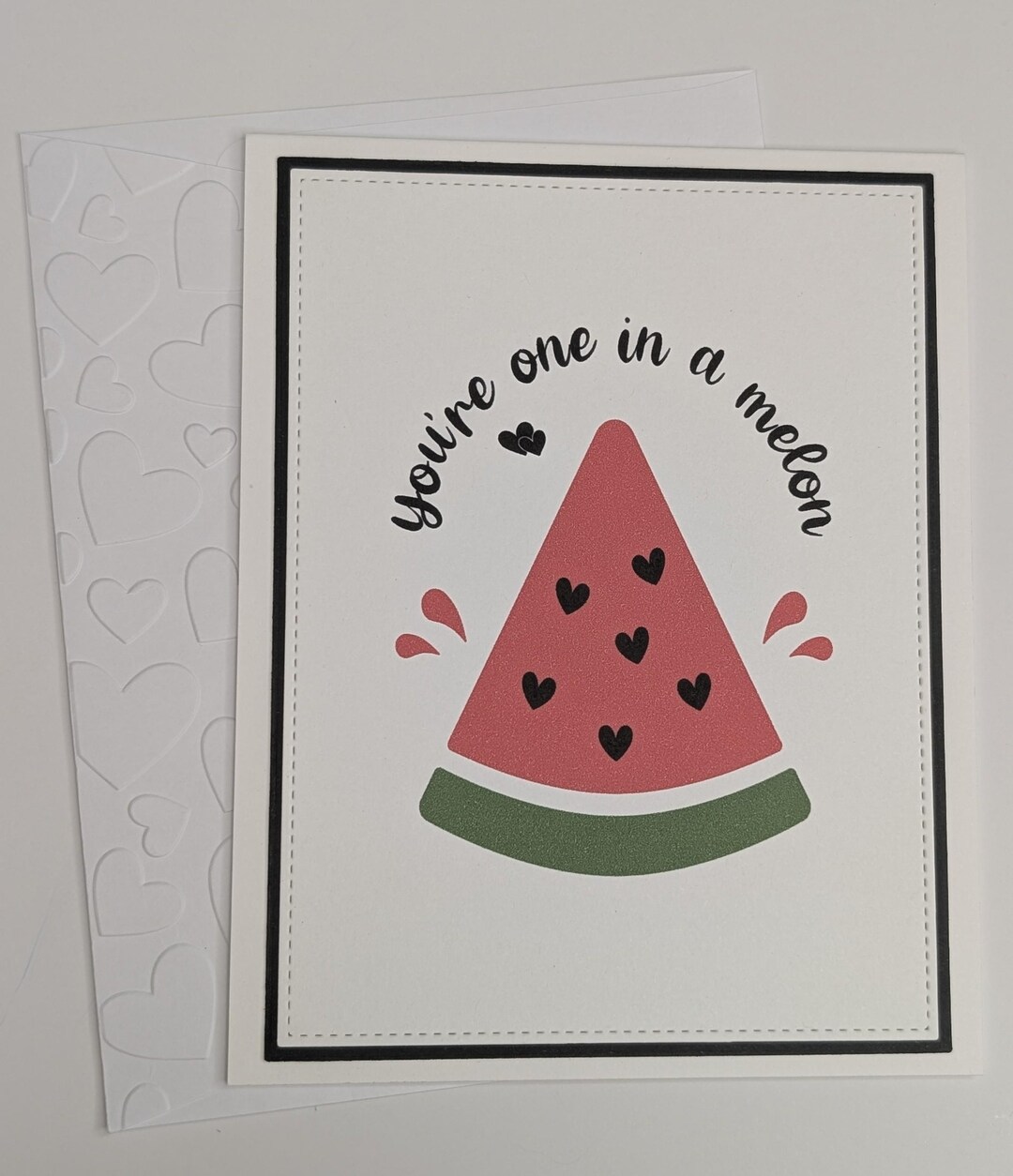 Funny Valentine Pun Card – You’re One in a Melon – Watermelon Love Note ...