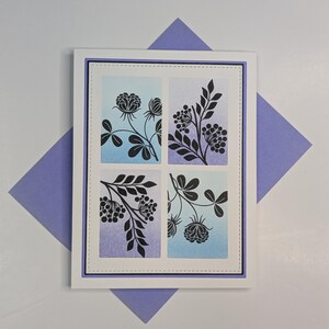 Cartão botânico em branco – Saudação floral de quatro painéis – Pensando em você, Aniversário, Condolências, Obrigado, Dia das Mães – Personalização oferecida