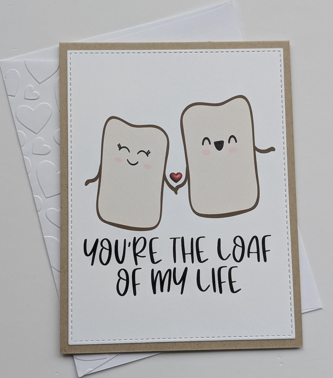 Funny Valentine Card for Boyfriend, Loaf of My Life Bread Pun, for ...
