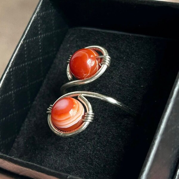 Red agate ring