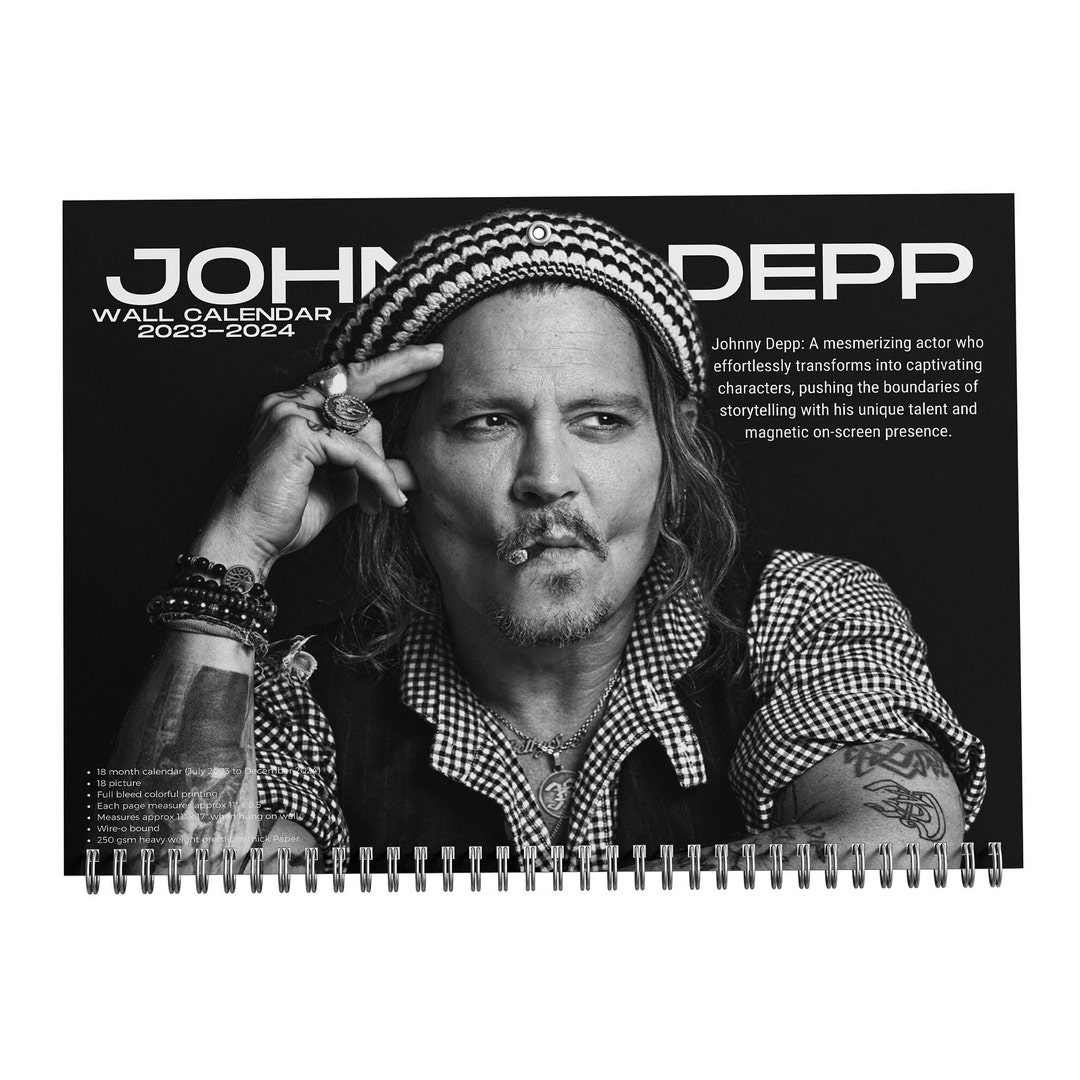 Johnny Depp 20232024 Large Wall Calendar Etsy