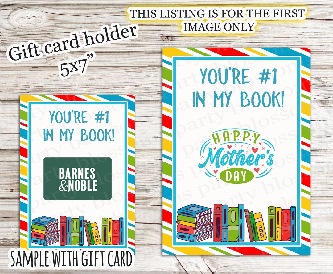 INSTANT DOWNLOAD You're Number 1 in My Book Book Happy Mother's Day ...