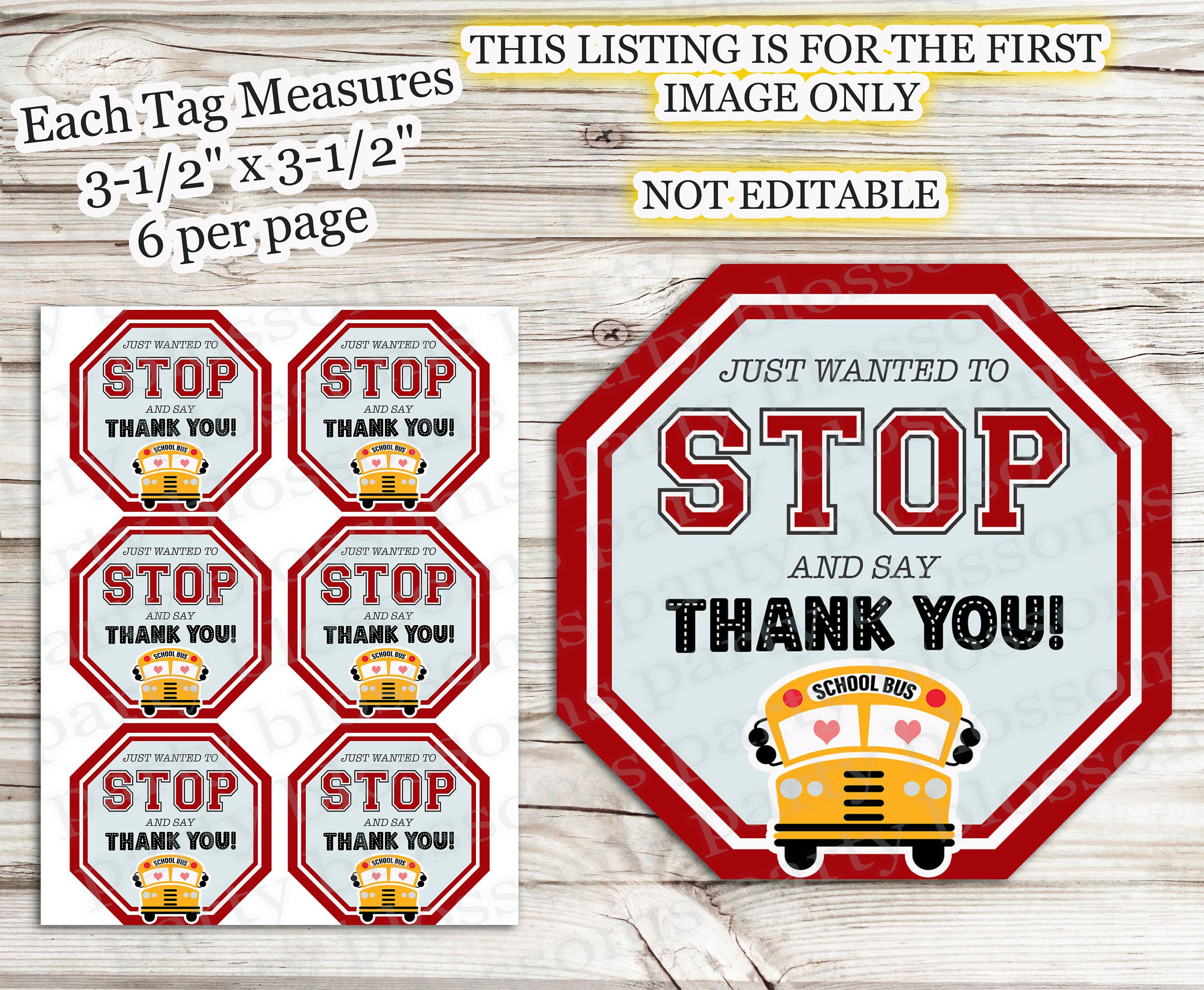 INSTANT DOWNLOAD: Just Wanted to STOP and Say Thank You Gift Tag