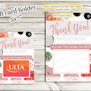 INSTANT DOWNLOAD: Bedankt uiteindelijk de beste leraar Ulta cadeaukaarthouder Afdrukbare leraar directeur, schoonheid, spa cosmetica DIY