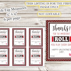 INSTANT DOWNLOAD Thanks For The Important Roll Role Tootsie You Play Every Day Tag Day Teacher Staff Employee Appreciation image 2