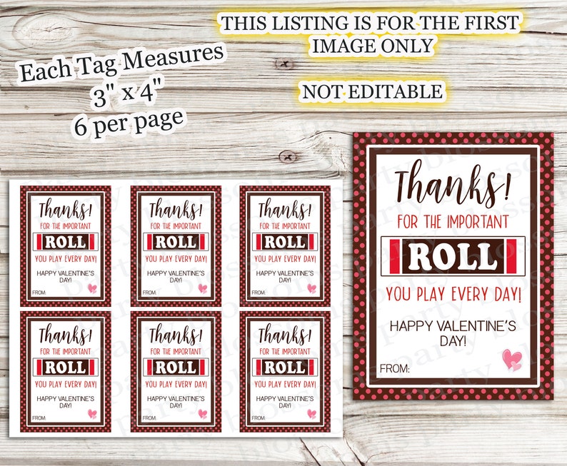 INSTANT DOWNLOAD Thanks For The Important Roll Role Tootsie You Play Every Day Tag Day Teacher Staff Employee Appreciation image 2