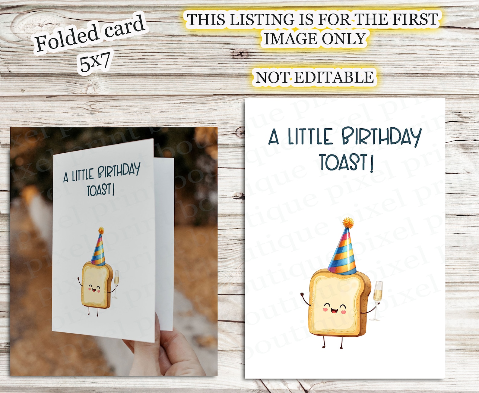 INSTANT DOWNLOAD Printable 5x7 Foldable Birthday Card Happy Birthday to