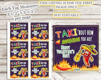 INSTANT DOWNLOAD: Taki Bout How Awesome You Are Bag Of Chips Fuego Blue Heat Tag, Valentine Appreciation Snack Treat Tag Nitro Tortilla