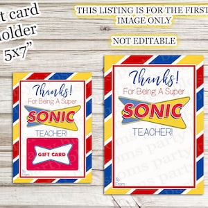 INSTANT DOWNLOAD Bedankt dat je Super Leraar bent Fast Food Burger Gift Card houder Leraar Waardering Verjaardag Eerste Laatste Dag Afdrukbare DIY