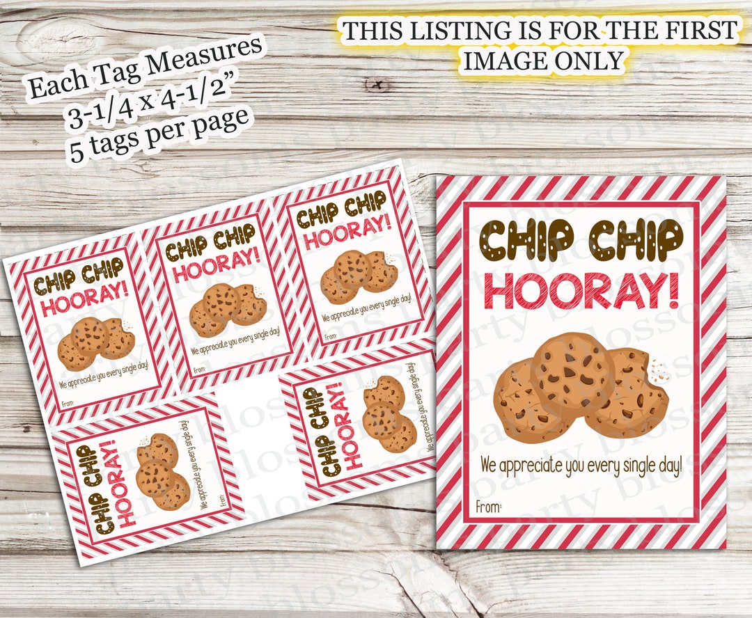 INSTANT DOWNLOAD Chip Chip Hooray We Appreciate You Every Day Thank You ...